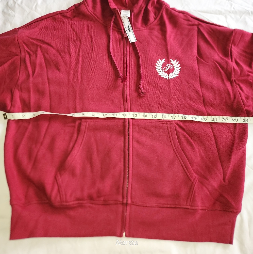 Victoria's Secret PINK Red Zip-Up Hoodie size Medium NWT - Picture 7 of 10